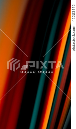 Fluid rainbow colors on black background, vector wave lines and swirls 41283552