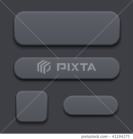 Black plastic buttons set. 3d signs Black plastic buttons set. 3d signs 41284275