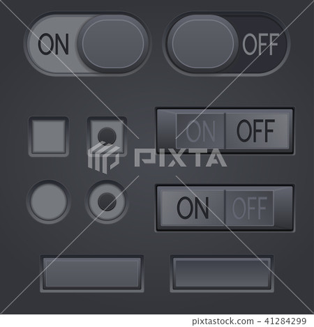 Black interface buttons. 3d set of icons 41284299