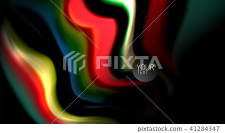 Abstract wave lines fluid rainbow style color stripes on black background. Artistic illustration for Abstract wave lines fluid rainbow style color stripes on black background. Artistic illustration for 41284347