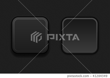 Black plastic buttons. 3d square signs Black plastic buttons. 3d square signs 41284349