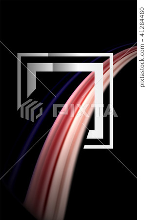 Rainbow fluid colors wave and metallic geometric shape 41284480