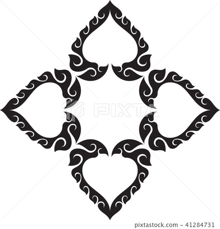 Tribal Heart in Star-Shape Thai Artwork Style Tribal Heart in Star-Shape Thai Artwork Style 41284731