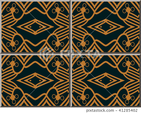 Ceramic tile vintage retro style pattern 41285402