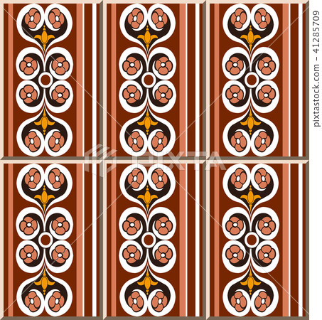 Ceramic tile vintage retro style pattern 41285709