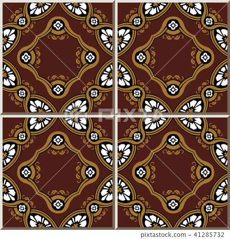 Ceramic tile vintage retro style pattern 41285732