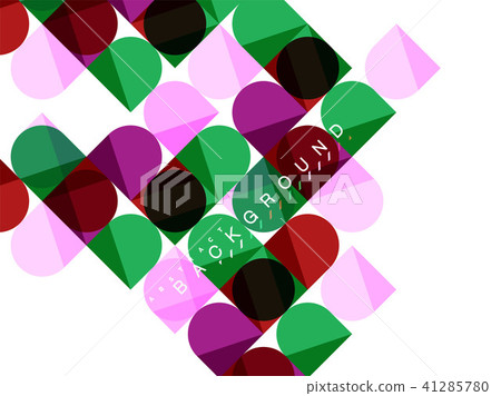 Round square geometric shapes on white, tile mosaic abstract background Round square geometric shapes on white, tile mosaic abstract background 41285780
