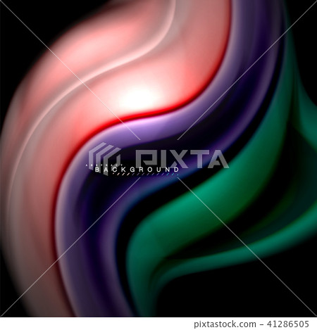 Fluid mixing colors vector wave abstract background design. Colorful mesh waves 41286505