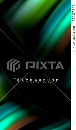 Abstract wave lines fluid rainbow style color stripes on black background. Artistic illustration for 41287206