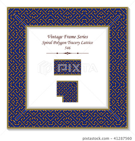 Vintage square 3D frame retro oriental pattern Vintage square 3D frame retro oriental pattern 41287560