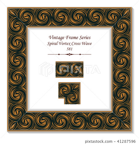 Vintage square 3D frame retro oriental pattern 41287596