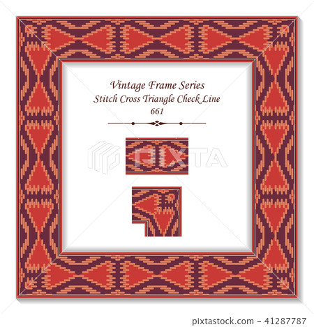 Vintage square 3D frame retro oriental pattern Vintage square 3D frame retro oriental pattern 41287787