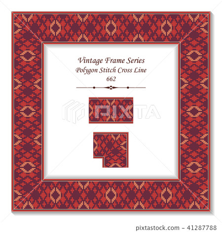 Vintage square 3D frame retro oriental pattern Vintage square 3D frame retro oriental pattern 41287788