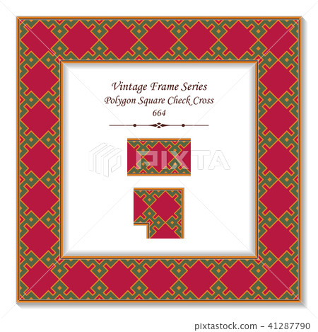 Vintage square 3D frame retro oriental pattern Vintage square 3D frame retro oriental pattern 41287790