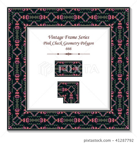 Vintage square 3D frame retro oriental pattern Vintage square 3D frame retro oriental pattern 41287792
