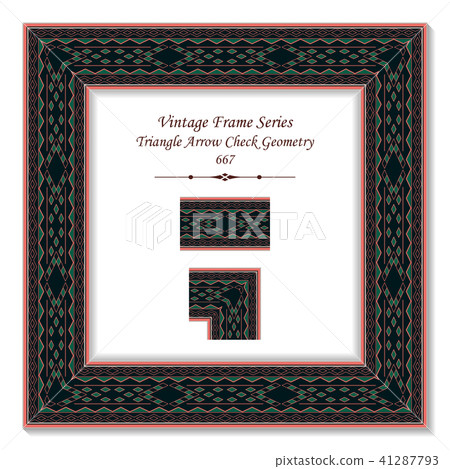 Vintage square 3D frame retro oriental pattern Vintage square 3D frame retro oriental pattern 41287793