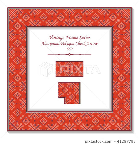 Vintage square 3D frame retro oriental pattern Vintage square 3D frame retro oriental pattern 41287795