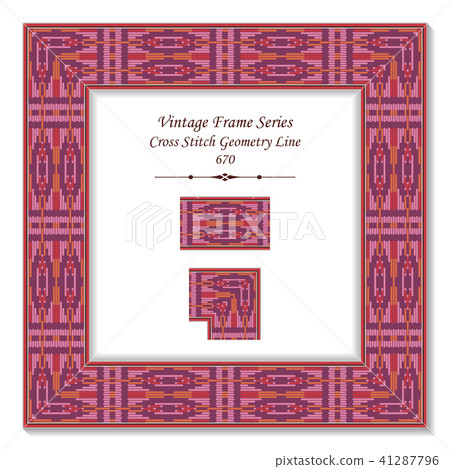 Vintage square 3D frame retro oriental pattern Vintage square 3D frame retro oriental pattern 41287796