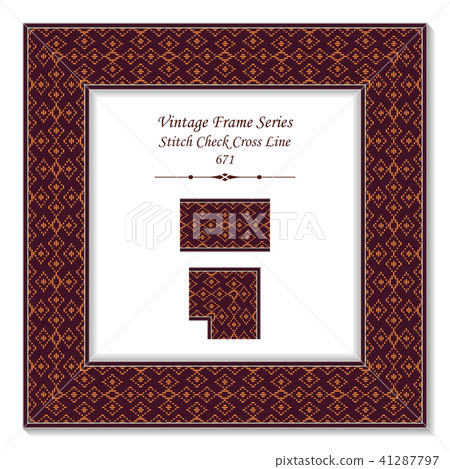 Vintage square 3D frame retro oriental pattern Vintage square 3D frame retro oriental pattern 41287797