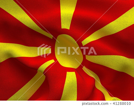 Macedonia flag on a fabric basis. 41288010
