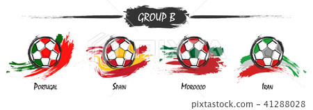 Set of football or soccer national team group B .  41288028