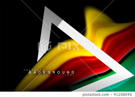 Rainbow fluid colors wave and metallic geometric shape 41288048