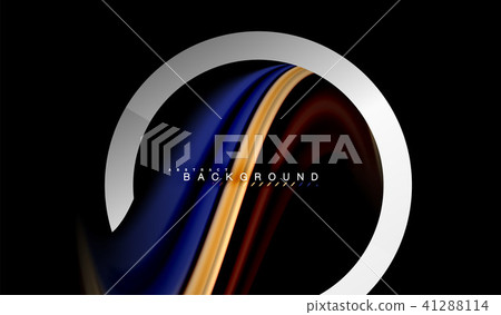 Rainbow fluid colors wave and metallic geometric shape 41288114