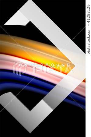 Rainbow fluid colors wave and metallic geometric shape 41288129