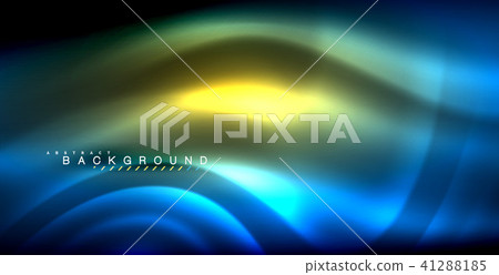 Neon glowing wave, magic energy and light motion background 41288185