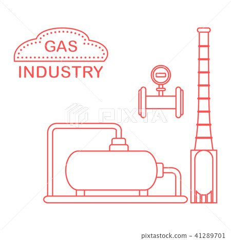 Gas processing plant Industrial gas meter. Gas processing plant Industrial gas meter. 41289701