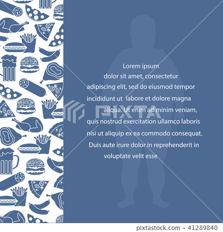 Fat man with unhealthy lifestyle symbols 41289840