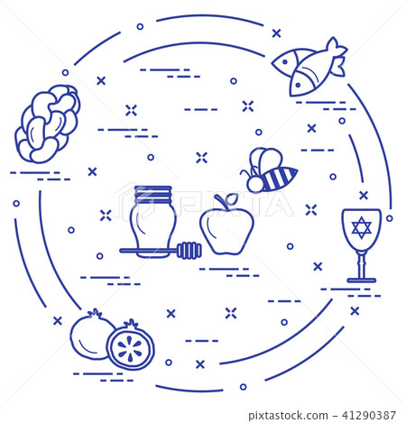 Jewish traditional treats and symbols 41290387