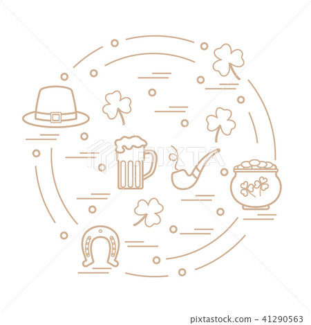 different symbols for St Patrick's Day arranged in 41290563