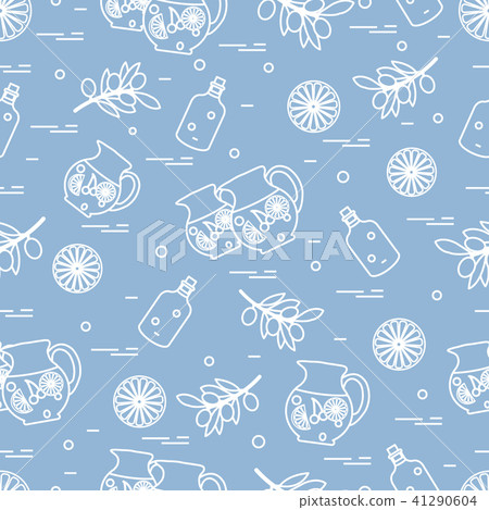 Cute seamless pattern with pitcher of sangria, 41290604
