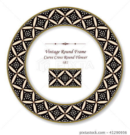 Vintage Round Retro Frame oriental style pattern 41290936
