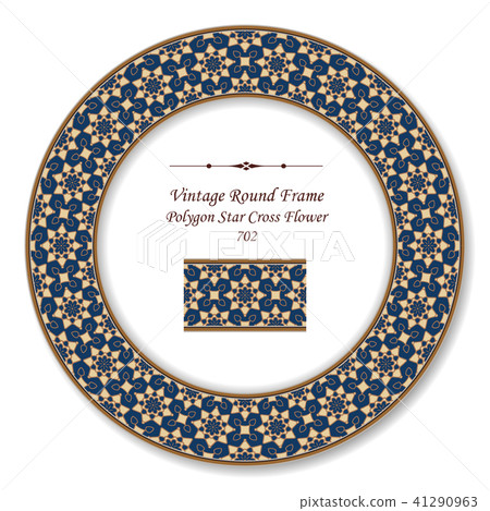 Vintage Round Retro Frame oriental style pattern 41290963