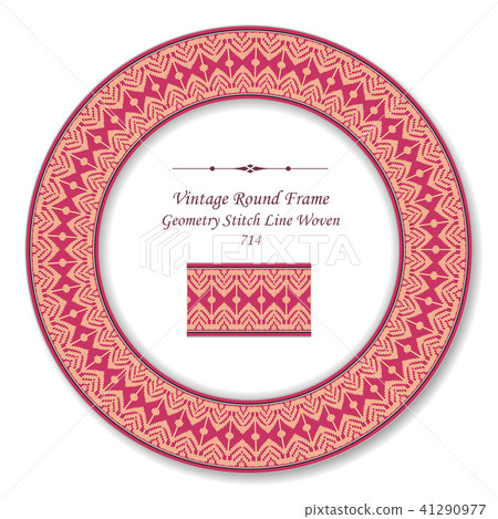 Vintage Round Retro Frame oriental style pattern 41290977