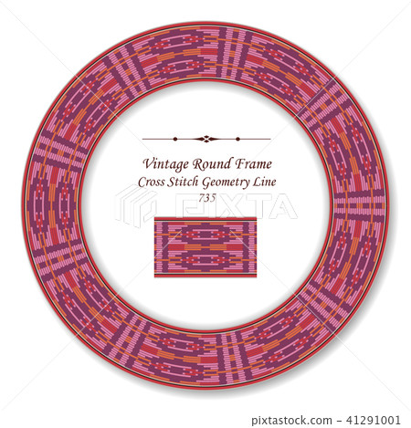 Vintage Round Retro Frame oriental style pattern Vintage Round Retro Frame oriental style pattern 41291001