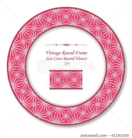 Vintage Round Retro Frame oriental style pattern 41291030