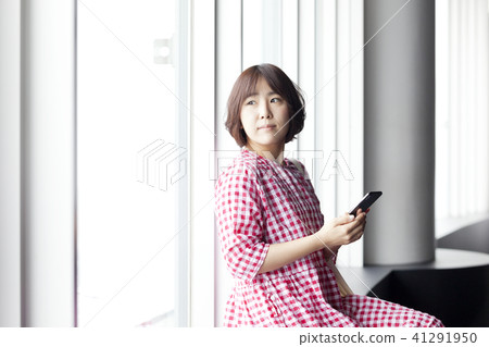 年輕的女人，觀測所，觀光，觀光，遊客，旅行者，旅行，塔，東京，日本 41291950