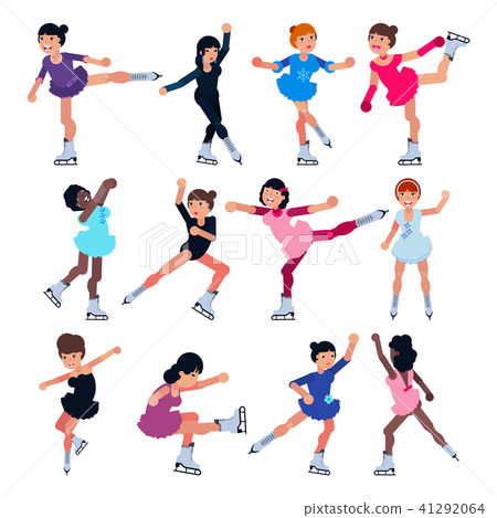 Figure skating vector girl character skates on competition and professional girlie skater Figure skating vector girl character skates on competition and professional girlie skater 41292064