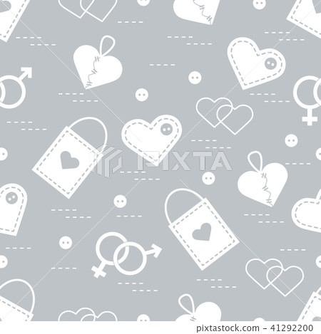 Cute seamless pattern with variety romantic Cute seamless pattern with variety romantic 41292200