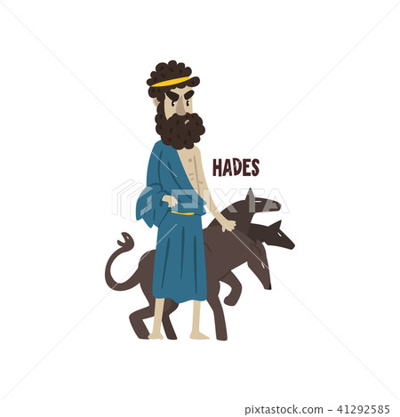 Hades Olympian Greek God, ancient Greece mythology character vector Illustration on a white Hades Olympian Greek God, ancient Greece mythology character vector Illustration on a white 41292585