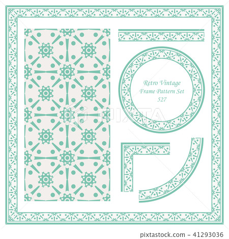 Vintage border seamless pattern background set-插圖素材 [41293036] - PIXTA圖庫