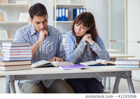 Students sitting and studying in classroom college 41293096