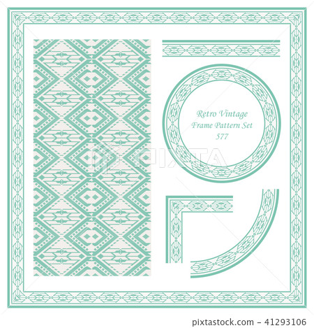 Vintage border seamless pattern background set Vintage border seamless pattern background set 41293106