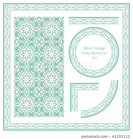 Vintage border seamless pattern background set-插圖素材 [41293122] - PIXTA圖庫