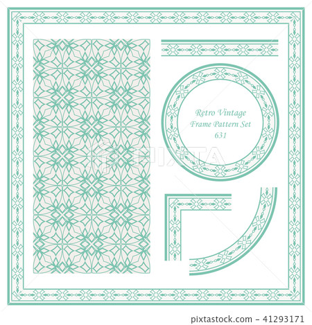 Vintage border seamless pattern background set Vintage border seamless pattern background set 41293171