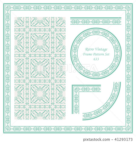 Vintage border seamless pattern background set 41293173