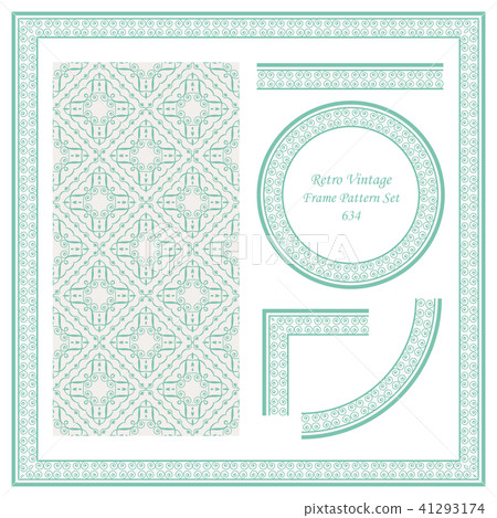 Vintage border seamless pattern background set Vintage border seamless pattern background set 41293174